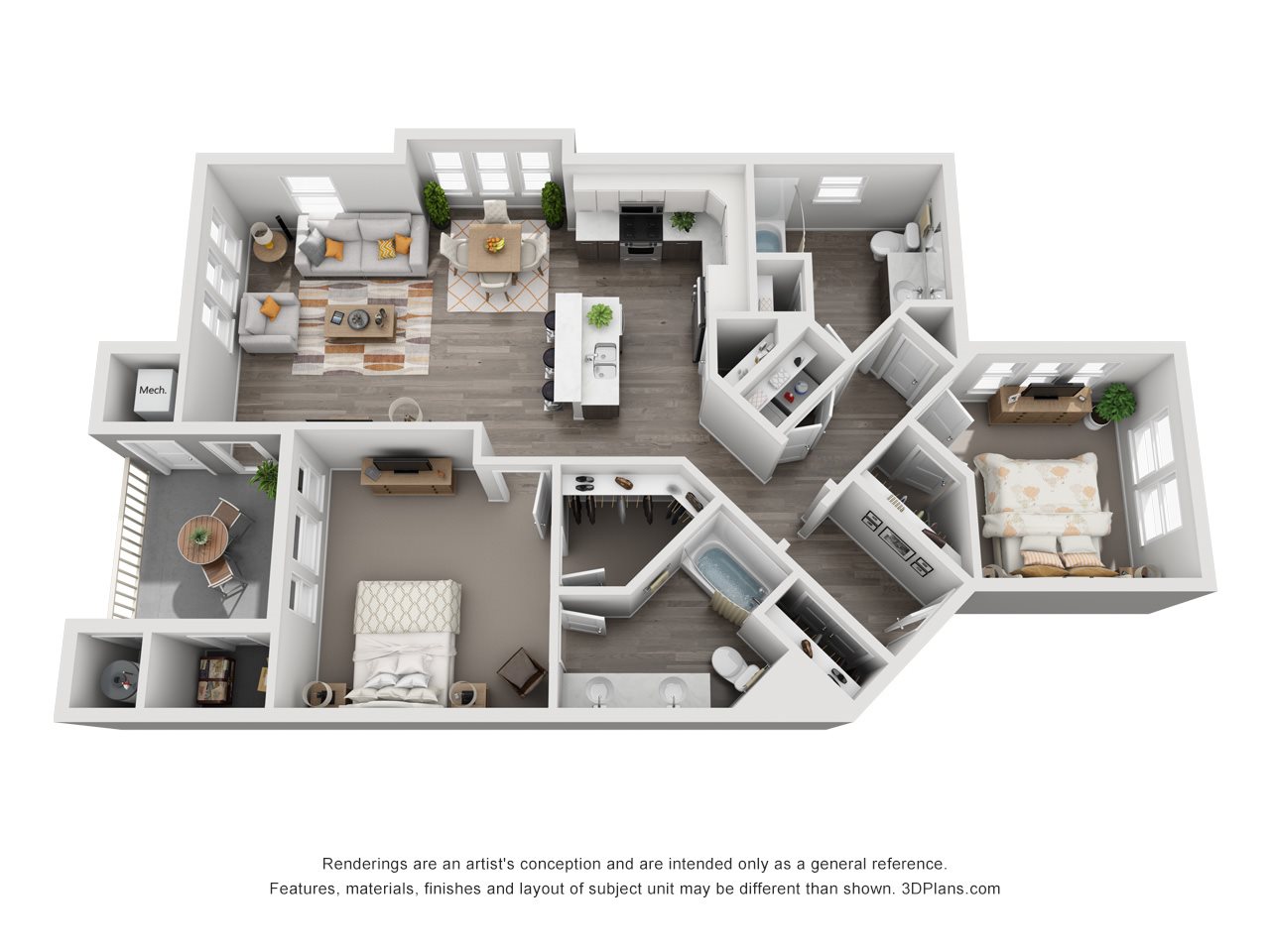 Medley 2 Bedroom Floorplan 2 Bedroom Apartment Floorplan in Meridian Idaho